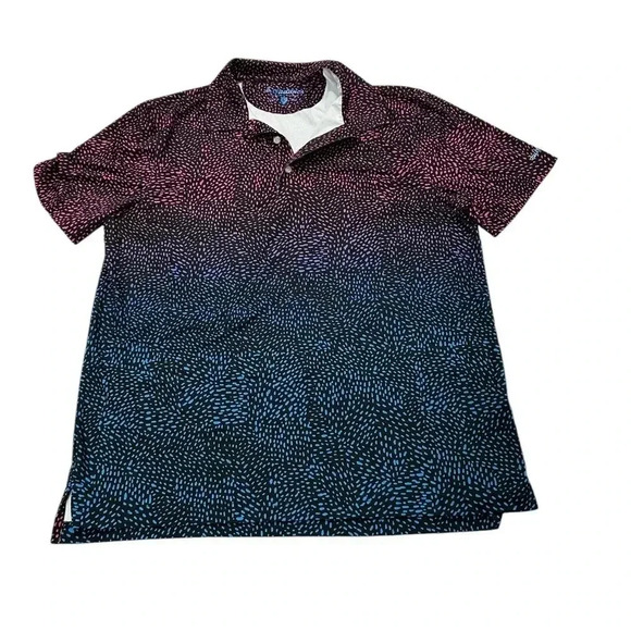 Chubbies Performance Polo Shirt Size Med Multi Color Black Pink Blue Speckle - Picture 1 of 12